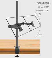 400mm DL-T902-240 podstawka biurowa pełnoekranowy 360 stopni ze stali uchwyt monitora 10 "-27" zacisk baza Monitor ramię montażowe obciążenia 12kg 4